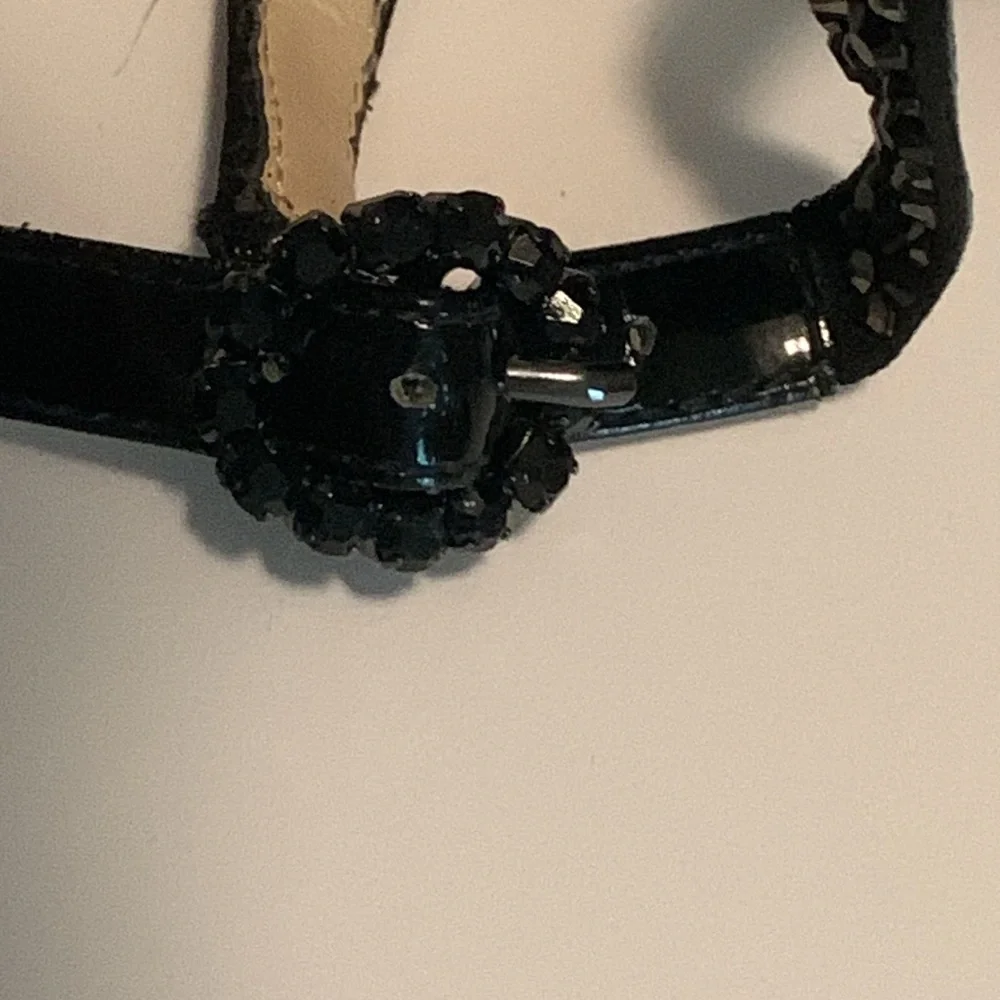 Alex Marie for Dillards - Women’s Black Beaded Ankle Strap 3” High Heels. 9M